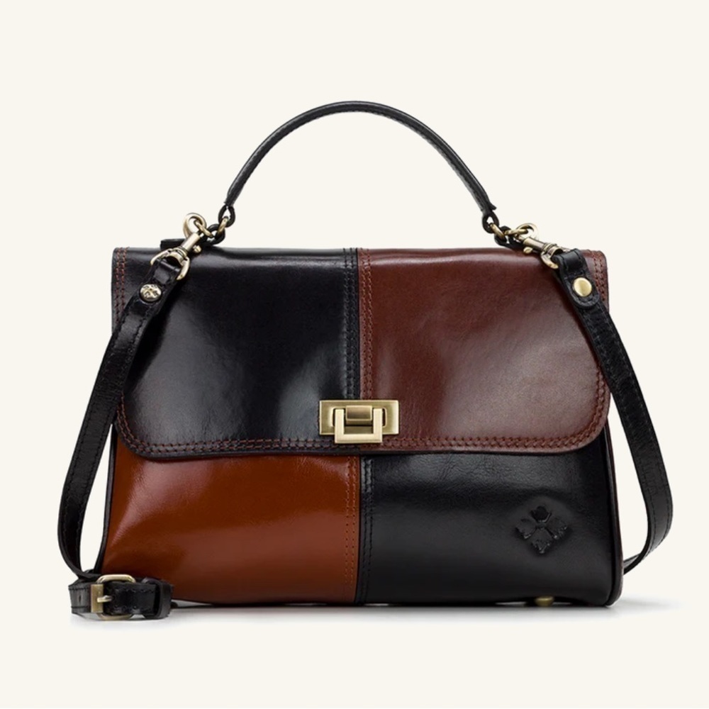 NWT Patricia Nash Leather Colorblock Yoekey Top Handle Vintage Colorblock Bag